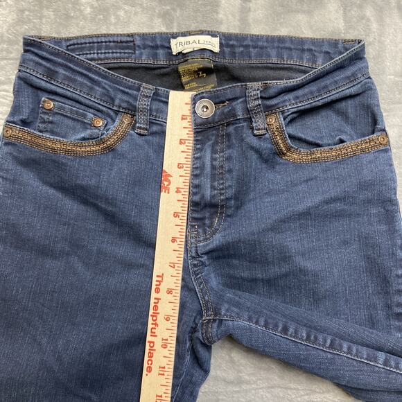 Tribal Jeans Straight Jeans Women’s‎ Size 8 Dark Blue Stretch Denim - Picture 3 of 9